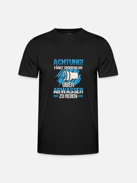 Abwassertechniker redet über Abwasser Kläranlage - Männer Funktions-T-Shirt - Schwarz
