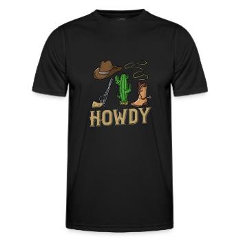 Cowboy Western Country - Männer Funktions-T-Shirt - Schwarz - Vorne - AI Model Male 178 dark (178cm)