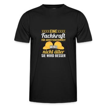 Fachkraft für Arbeitssicherheit wird besser Sifa - Männer Funktions-T-Shirt - Schwarz - Vorne - AI Model Male 178 dark (178cm)