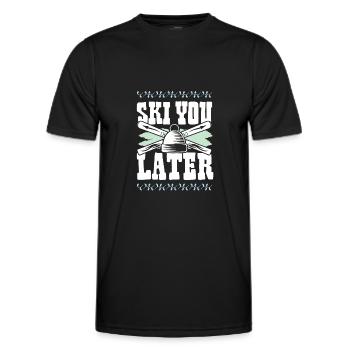 ski skiing - Men's Functional T-Shirt - black - Front - AI Model Male 178 dark (178cm)