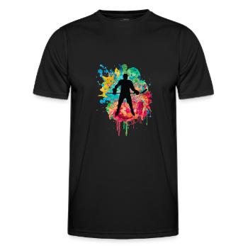 Eishockey Spieler - Männer Funktions-T-Shirt - Schwarz - Vorne - AI Model Male 178 dark (178cm)