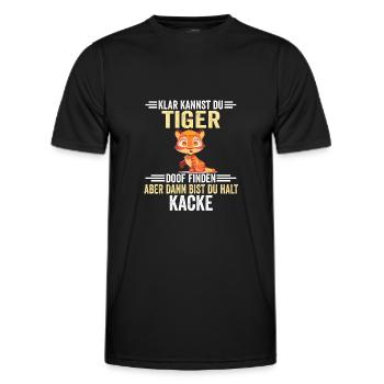 Tiger Zootier - Männer Funktions-T-Shirt - Schwarz - Vorne - AI Model Male 178 dark (178cm)