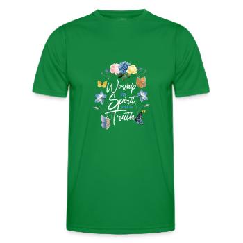 Christian Bible Verse Butterfly - Men's Functional T-Shirt - kelly green - Front - AI Model Male 178 dark (178cm)