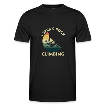 Klettern Bergsport Kletterer - Männer Funktions-T-Shirt - Schwarz - Vorne - AI Model Male 178 dark (178cm)
