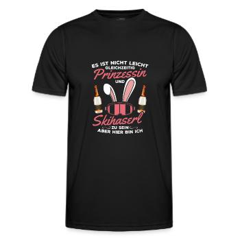 Skifahrer Prinzessin Skifahren Skihaserl Skiing - Männer Funktions-T-Shirt - Schwarz - Vorne - AI Model Male 178 dark (178cm)