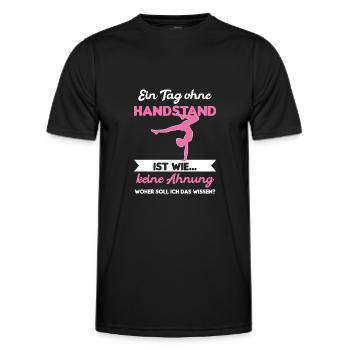 Handstand Turnerin Handstände Geschenk - Männer Funktions-T-Shirt - Schwarz - Vorne - AI Model Male 178 dark (178cm)