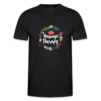 Massothérapeute agréé Thérapie - T-shirt sport Homme - noir - Devant - AI Model Male 178 dark (178cm)