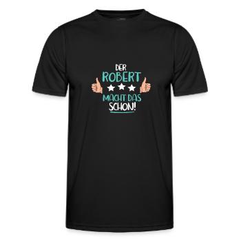 Lustiges Robert vorname Geschenk - Männer Funktions-T-Shirt - Schwarz - Vorne - AI Model Male 178 dark (178cm)