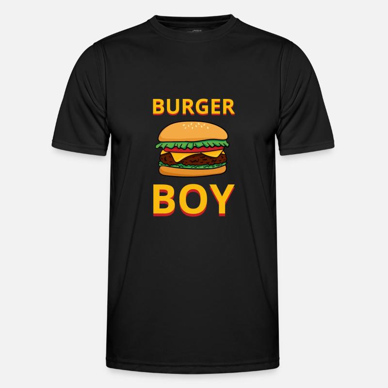 Burger Boy Hamburger Chef Restaurant - Men's Functional T-Shirt - black