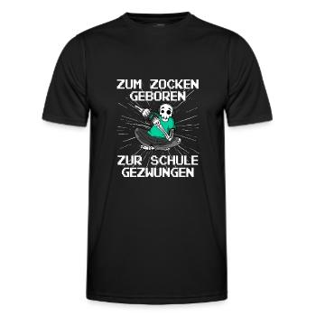 Joueurs nés pour aller à l’école - T-shirt sport Homme - noir - Devant - AI Model Male 178 dark (178cm)
