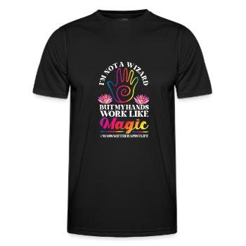 Massothérapeute agréé Thérapie - T-shirt sport Homme - noir - Devant - AI Model Male 178 dark (178cm)