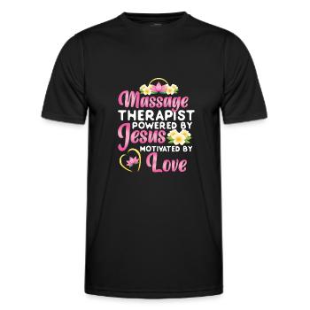 Massothérapeute agréé Thérapie - T-shirt sport Homme - noir - Devant - AI Model Male 178 dark (178cm)