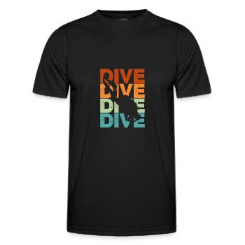 Divers Diving Sea Holiday Diving Gift - Men's Functional T-Shirt - black - Front - AI Model Male 178 dark (178cm)
