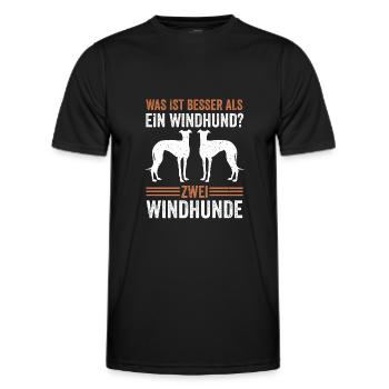 Zwei Windhund Hund Windhund - Männer Funktions-T-Shirt - Schwarz - Vorne - AI Model Male 178 dark (178cm)