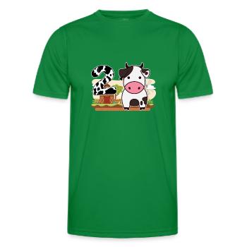 2ème Bday Cow 2ème anniversaire - T-shirt sport Homme - vert - Devant - AI Model Male 178 dark (178cm)