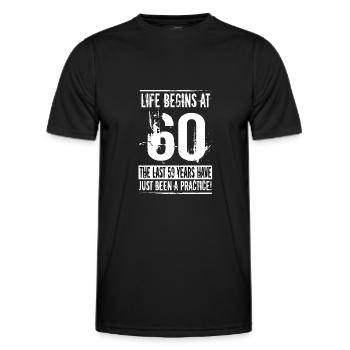 60th birthday - Men's Functional T-Shirt - black - Front - AI Model Male 178 dark (178cm)