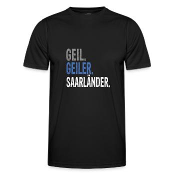 Geil Geiler Saarländer - Männer Funktions-T-Shirt - Schwarz - Vorne - AI Model Male 178 dark (178cm)