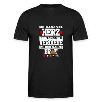 Krankenhaus Arzthelferin Krankenschwester - Männer Funktions-T-Shirt - Schwarz - Vorne - AI Model Male 178 dark (178cm)