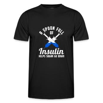Diabetic Insulin Diabetes Warrior Awareness - Men's Functional T-Shirt - black - Front - AI Model Male 178 dark (178cm)