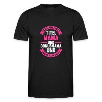 Stiefmutter Muttertag Bonusmama - Männer Funktions-T-Shirt - Schwarz - Vorne - AI Model Male 178 dark (178cm)