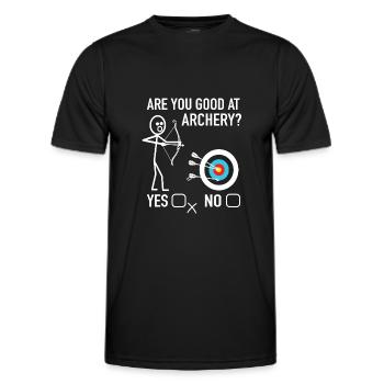 Archers De tir à l’arc Êtes-vous bon au tir à l’arc - T-shirt sport Homme - noir - Devant - AI Model Male 178 dark (178cm)
