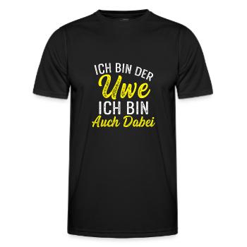 I am the Uwe and I am also there - Men's Functional T-Shirt - black - Front - AI Model Male 178 dark (178cm)