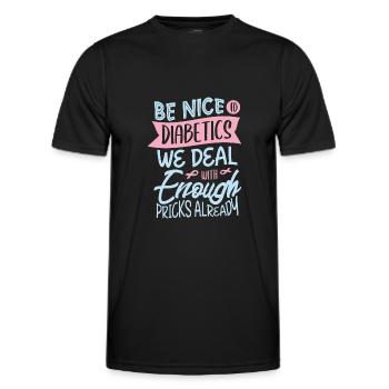 Diabetes awareness for a Diabetic - Men's Functional T-Shirt - black - Front - AI Model Male 178 dark (178cm)