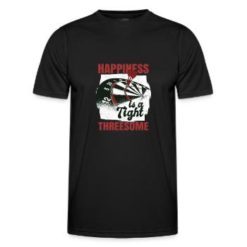 Happiness Is A Tight Threesome Dart Player Dart - Men's Functional T-Shirt - black - Front - AI Model Male 178 dark (178cm)