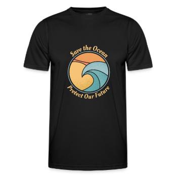 Sauvez l’océan - T-shirt sport Homme - noir - Devant - AI Model Male 178 dark (178cm)