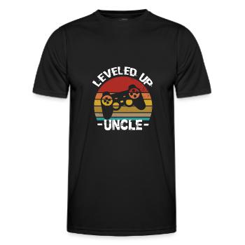 Level Up Uncle Uncle Uncle Birthday Uncle - Men's Functional T-Shirt - black - Front - AI Model Male 178 dark (178cm)