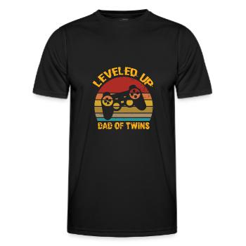 Niveau supérieur DaD of Twins Birthday - T-shirt sport Homme - noir - Devant - AI Model Male 178 dark (178cm)