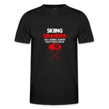 Skifahrender Opa wie ein normaler Opa, nur viel co - Männer Funktions-T-Shirt - Schwarz - Vorne - AI Model Male 178 dark (178cm)