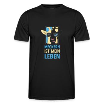 Meckern ist mein Leben Cooler Ziegenbock Spruch - Männer Funktions-T-Shirt - Schwarz - Vorne - AI Model Male 178 dark (178cm)