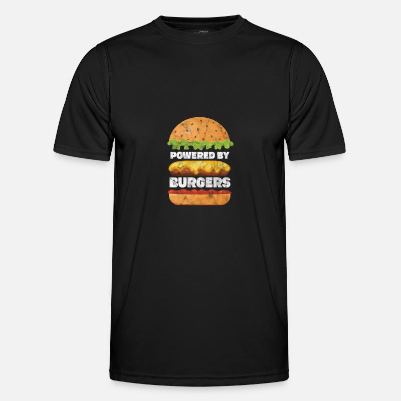 Burger - Männer Funktions-T-Shirt - Schwarz