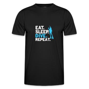 Divers Diving Sea Holiday Diving Gift - Men's Functional T-Shirt - black - Front - AI Model Male 178 dark (178cm)