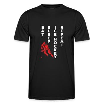 Eishockey Eat Sleep Hockey sur glace Répéter I Hockey sur glace - T-shirt sport Homme - noir - Devant - AI Model Male 178 dark (178cm)
