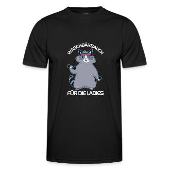 Waschbärbauch Waschbär Bierbauch Bier Biertrinker - Männer Funktions-T-Shirt - Schwarz - Vorne - AI Model Male 178 dark (178cm)
