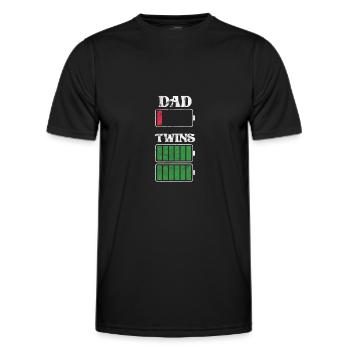 Jumeaux Père - T-shirt sport Homme - noir - Devant - AI Model Male 178 dark (178cm)