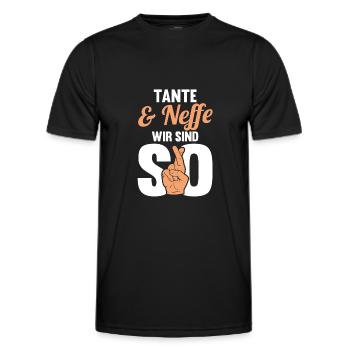 Tante und Neffe - Männer Funktions-T-Shirt - Schwarz - Vorne - AI Model Male 178 dark (178cm)