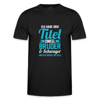 Onkel Bruder Schwager - Männer Funktions-T-Shirt - Schwarz - Vorne - AI Model Male 178 dark (178cm)