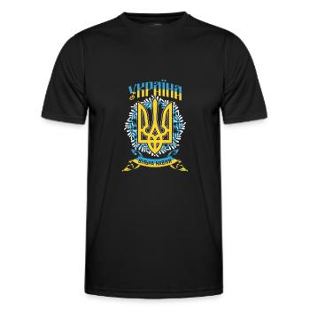 Für immer frei Ukraine Ukrainisch Kiew Flagge - Männer Funktions-T-Shirt - Schwarz - Vorne - AI Model Male 178 dark (178cm)