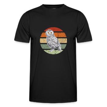 Hibou Hibou Hibou Hibou Animal Woody Hibou Grange Hibou Amusant - T-shirt sport Homme - noir - Devant - AI Model Male 178 dark (178cm)