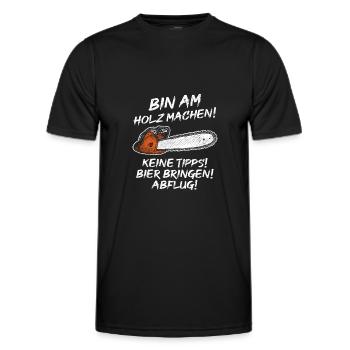 Bin am Holz machen - Männer Funktions-T-Shirt - Schwarz - Vorne - AI Model Male 178 dark (178cm)