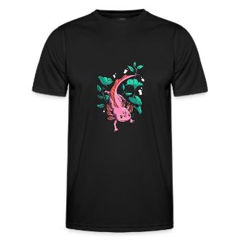 Axolotl Salamander - Männer Funktions-T-Shirt - Schwarz - Vorne - AI Model Male 178 dark (178cm)