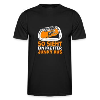 Klettern Bergsport Kletterer - Männer Funktions-T-Shirt - Schwarz - Vorne - AI Model Male 178 dark (178cm)