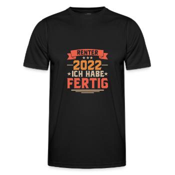 Rente 2022 Ich habe fertig - Männer Funktions-T-Shirt - Schwarz - Vorne - AI Model Male 178 dark (178cm)