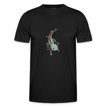 Axolotl Salamander - Männer Funktions-T-Shirt - Schwarz - Vorne - AI Model Male 178 dark (178cm)