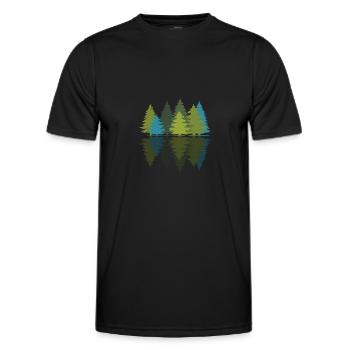 Forest Nature Trees Landscape Outdoor Gift - Men's Functional T-Shirt - black - Front - AI Model Male 178 dark (178cm)