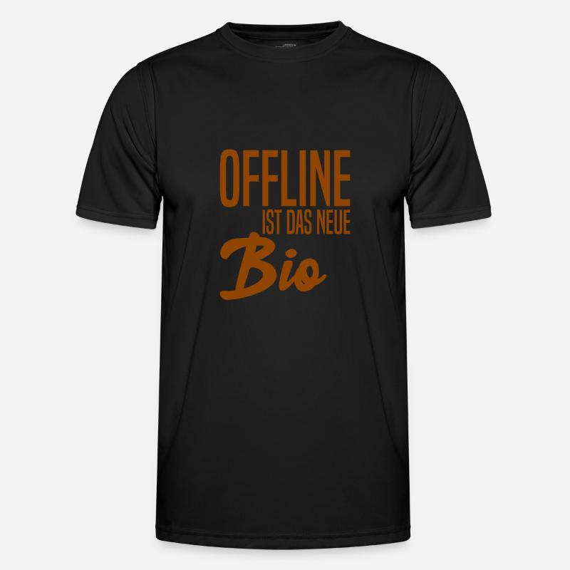 Offline ist das neue Bio - Männer Funktions-T-Shirt - Schwarz