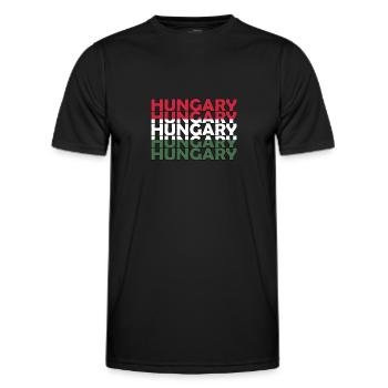 Proud Hungarian Hungary Flag Hungarian roots - Men's Functional T-Shirt - black - Front - AI Model Male 178 dark (178cm)